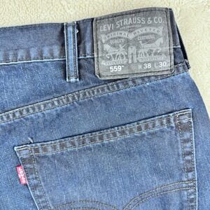 Levi's 559 Relaxed Straight Fit Men's Jeans - Size 38x30 - Dark Wash Denim